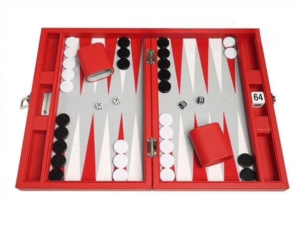 13-inch Premium Backgammon Set - Red