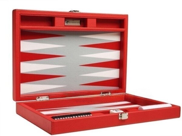 13-inch Premium Backgammon Set - Red - Image 2