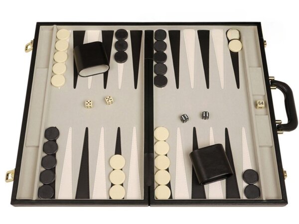 15-inch Deluxe Backgammon Set - Black