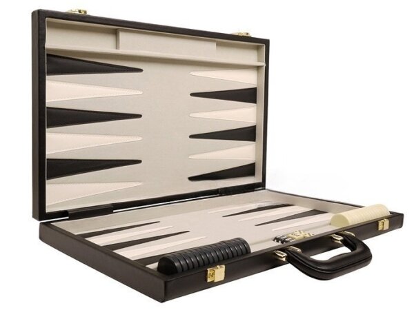 15-inch Deluxe Backgammon Set - Black - Image 2