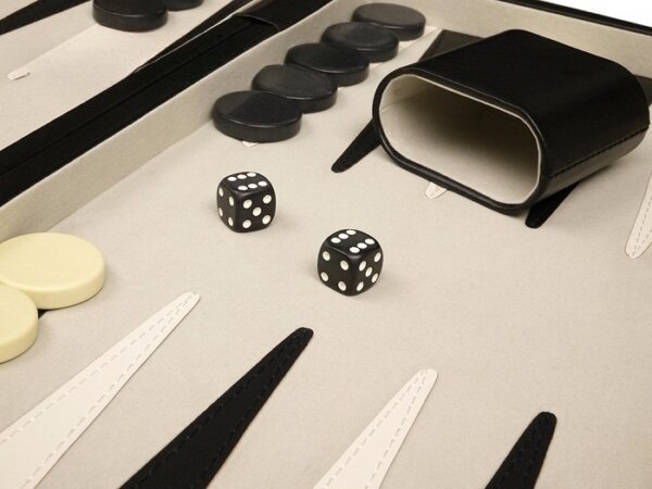15-inch Deluxe Backgammon Set - Black - Image 3