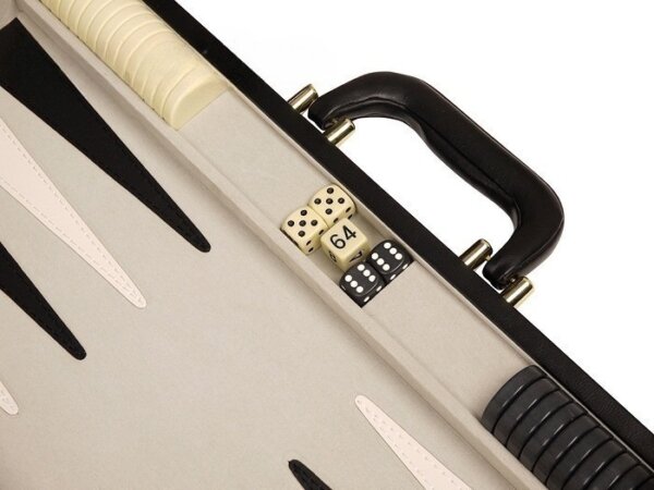 15-inch Deluxe Backgammon Set - Black - Image 4