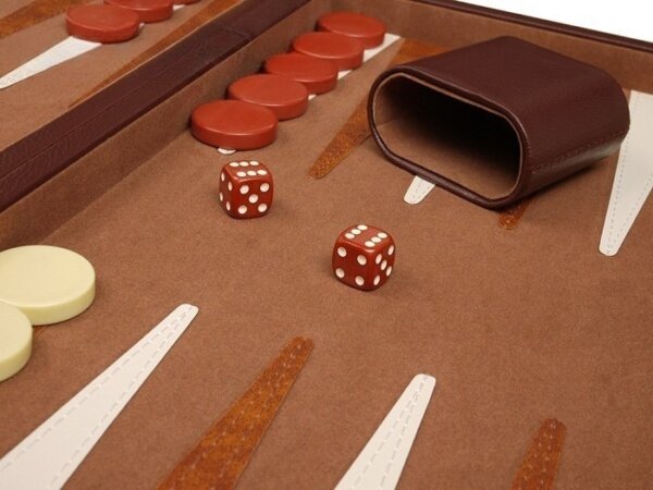 15-inch Deluxe Backgammon Set - Brown - Image 4
