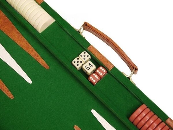 15-inch Deluxe Backgammon Set - Green - Image 3