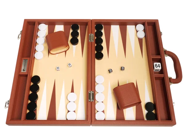 16-inch Premium Backgammon Set - Desert Brown