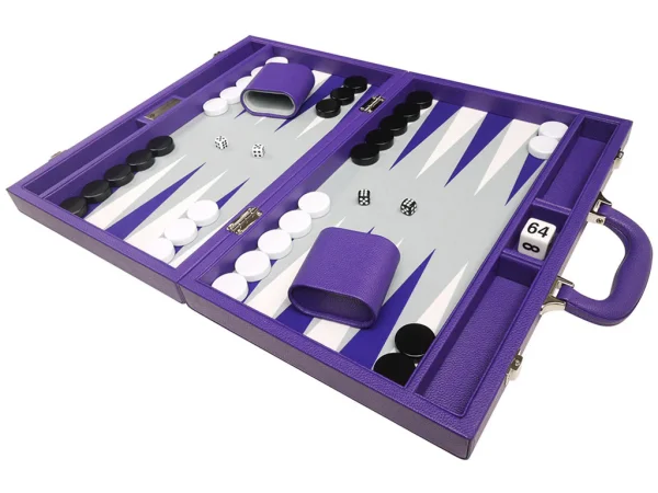 16-inch Premium Backgammon Set - Purple - Image 5