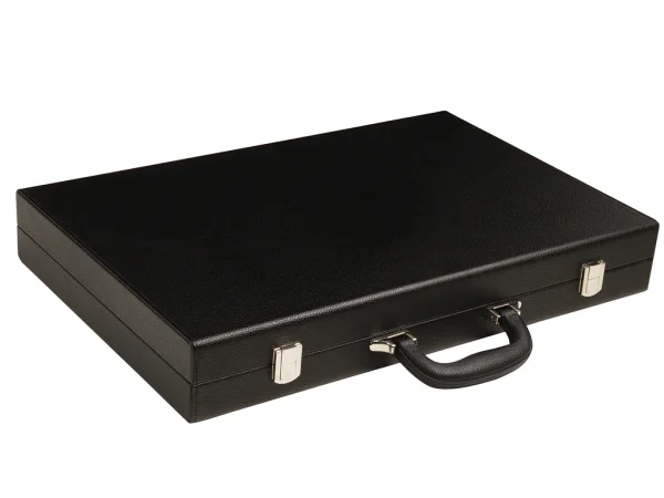 19-inch Premium Backgammon Set - Black with White and Rum Points - Image 7