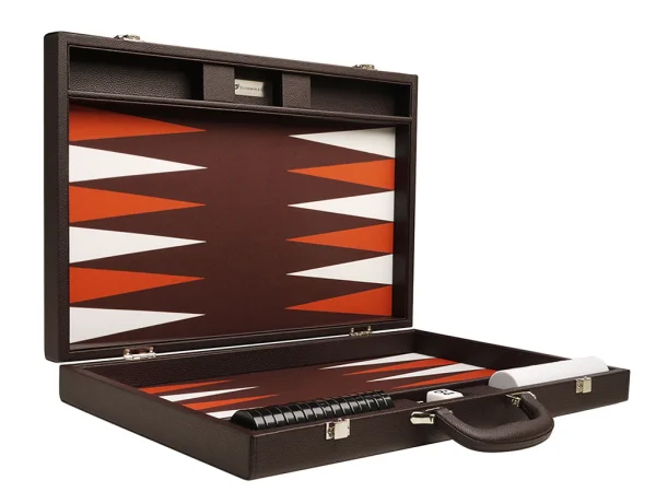 19-inch Premium Backgammon Set - Dark Brown - Image 2