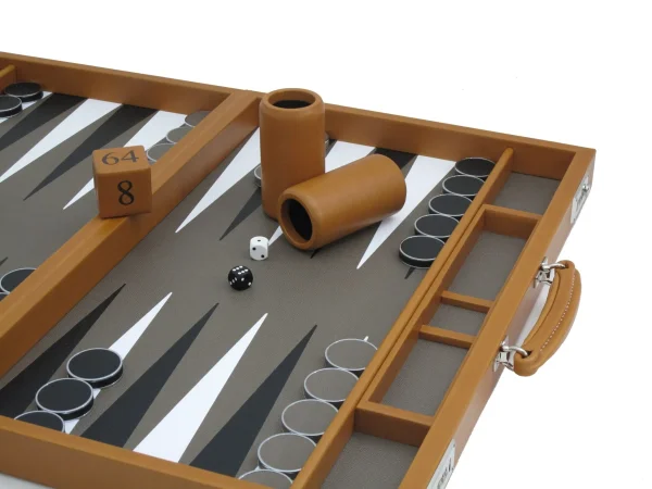 Personalised Backgammon Set – Bridle Hide - Image 2