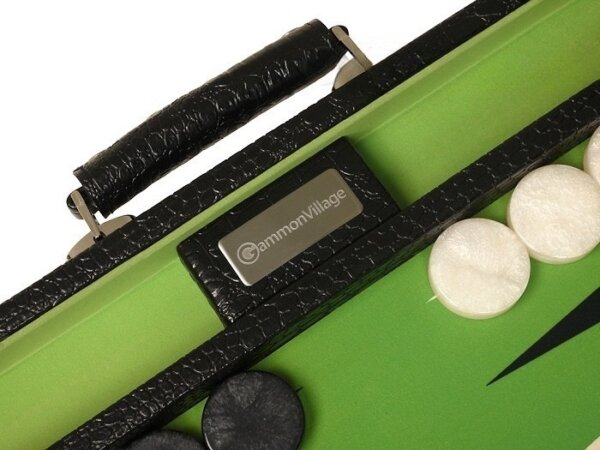 GammonVillage Tournament Backgammon Set - Champion Class - Black with Green Field - Image 5