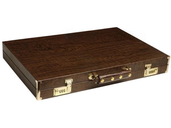 GammonVillage Tournament Backgammon Set - Champion Class - Brown Case - Beige Field - Green/Brown Points - Image 6