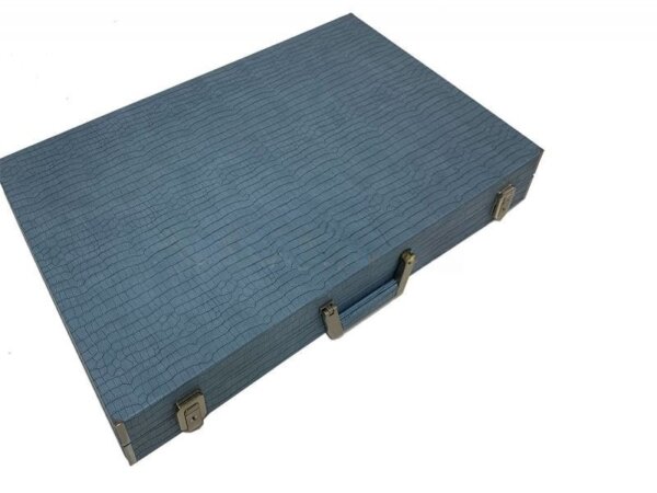 Championship Size Backgammon Set & Chrome Checkers Blue - Image 8