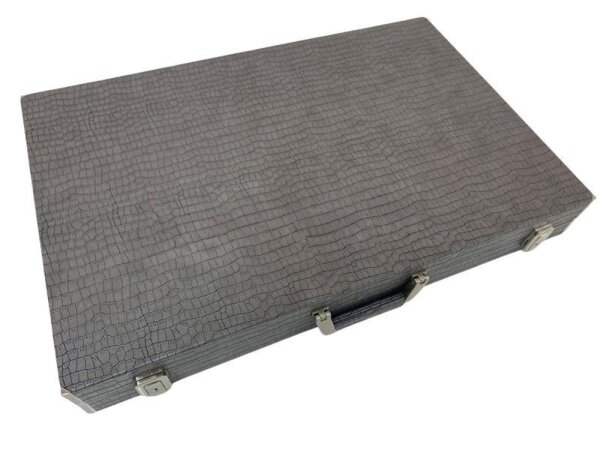 Championship Size Backgammon Set & Chrome Checkers Gray - Image 6