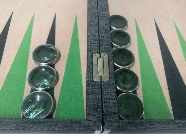 Competition Size Backgammon Set & Chrome Checkers - Image 4