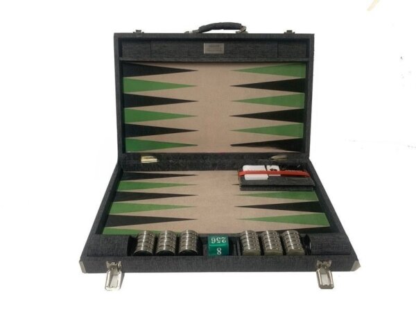 Competition Size Backgammon Set & Chrome Checkers - Image 2