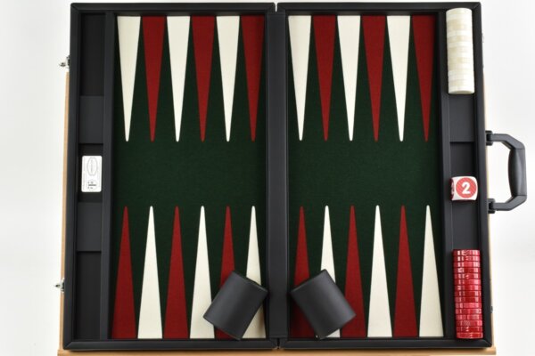 Dark Green - Red/White FTH Tournament Backgammon Set - Image 4