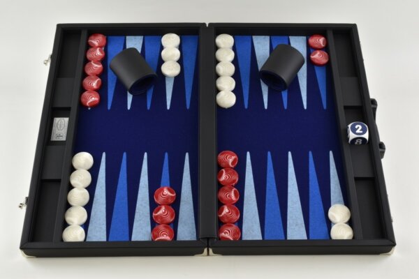 Pacific Blue - Blue/Light Blue FTH Tournament Backgammon Set