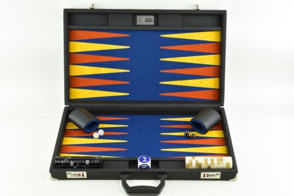 Pacific Blue - Saffron/Rust FTH Tournament Backgammon Set - Image 2