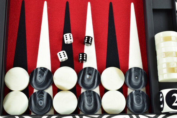 "Retro Red" - Special Edition Red-Black-White FTH Tournament Size Backgammon Board - Image 3