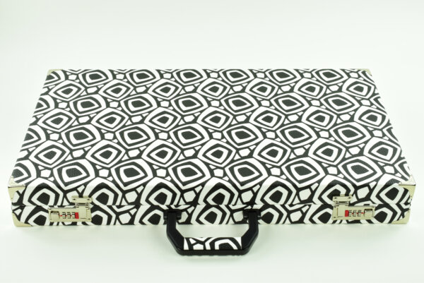 "Silver Ostrich" - Special Edition Black-Blue-White FTH Tournament Size Backgammon Board - Image 5