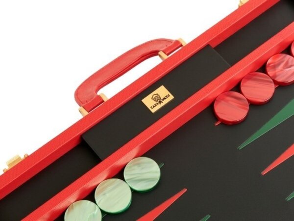 Zaza & Sacci® Leather Backgammon Set - Model ZS-501 - Medium - Red - Image 4