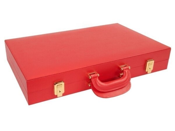Zaza & Sacci® Leather Backgammon Set - Model ZS-501 - Medium - Red - Image 6