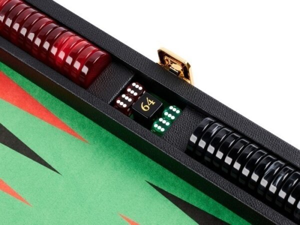 Zaza & Sacci® Leather/Microfiber Backgammon Set - Model ZS-305 - Small - Black - Image 5