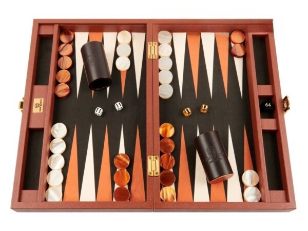 Zaza & Sacci® Leather/Microfiber Backgammon Set - Model ZS-305 - Small - Brown