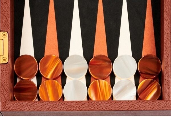 Zaza & Sacci® Leather/Microfiber Backgammon Set - Model ZS-305 - Small - Brown - Image 3