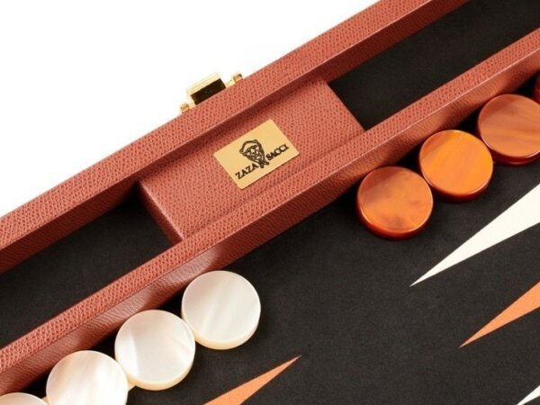 Zaza & Sacci® Leather/Microfiber Backgammon Set - Model ZS-305 - Small - Brown - Image 4