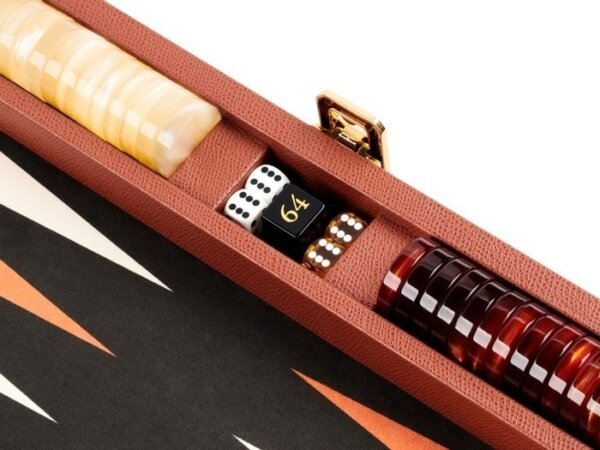 Zaza & Sacci® Leather/Microfiber Backgammon Set - Model ZS-305 - Small - Brown - Image 5