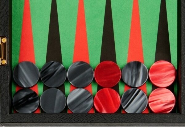 Zaza & Sacci® Leather/Microfiber Backgammon Set - Model ZS-425 - Black - Image 3