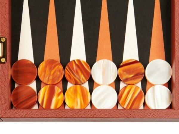 Zaza & Sacci® Leather/Microfiber Backgammon Set - Model ZS-425 - Brown - Image 3