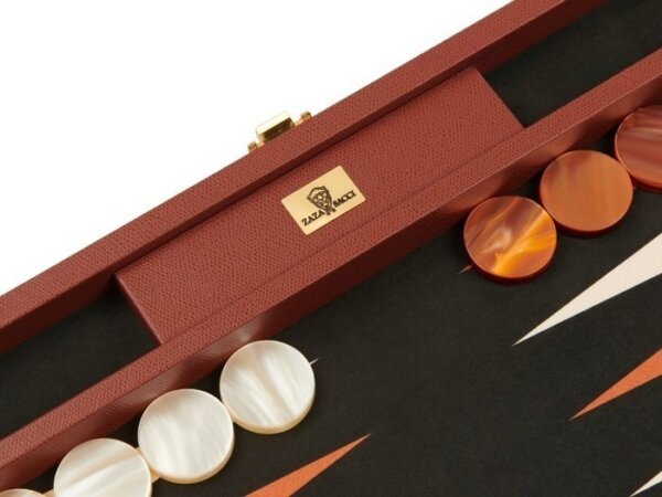 Zaza & Sacci® Leather/Microfiber Backgammon Set - Model ZS-425 - Brown - Image 4