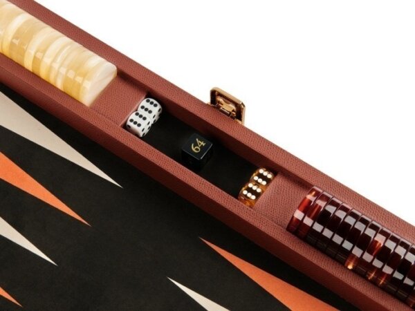 Zaza & Sacci® Leather/Microfiber Backgammon Set - Model ZS-425 - Brown - Image 5