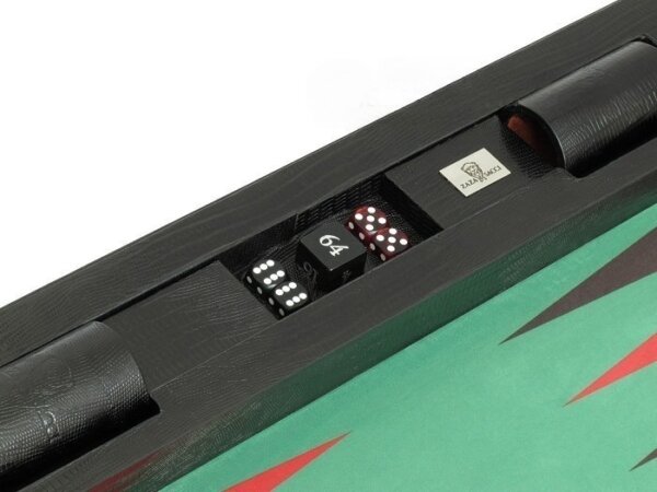 Zaza & Sacci® Leather/Microfiber Table Top Backgammon Set - Black - Image 5