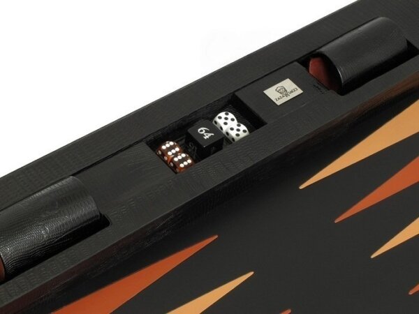 Zaza & Sacci® Leather Table Top Backgammon Set - Black Lizard - Image 5