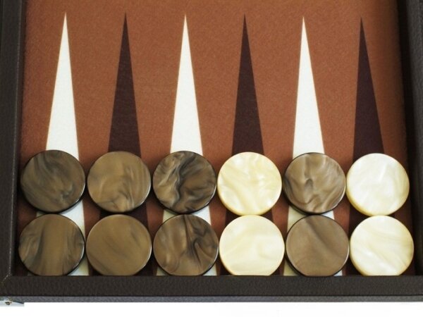 Hector Saxe Leatherette Backgammon Set - Chocolate - Image 3