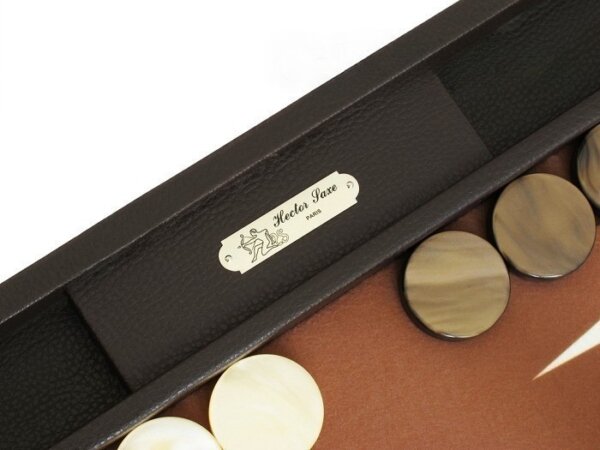 Hector Saxe Leatherette Backgammon Set - Chocolate - Image 4
