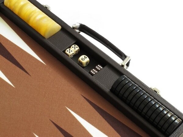 Hector Saxe Leatherette Backgammon Set - Chocolate - Image 5