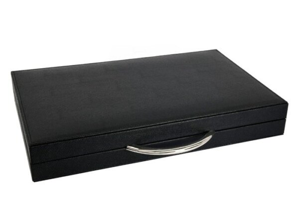 Zaza & Sacci® Leather Backgammon Set - Model ZS-200 - Travel - Black - Image 6