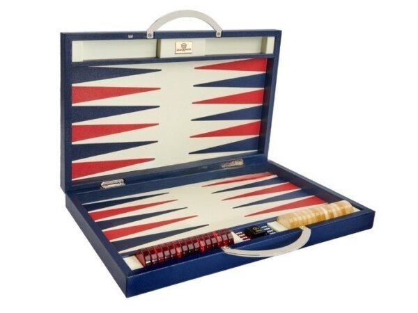 Zaza & Sacci® Leather Backgammon Set - Model ZS-200 - Travel - Blue - Image 2