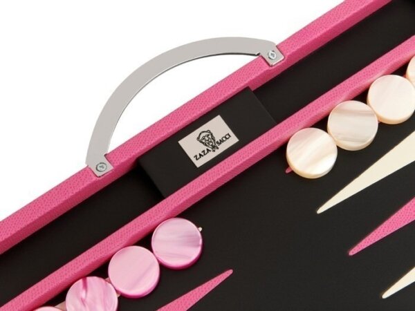 Zaza & Sacci® Leather Backgammon Set - Model ZS-200 - Travel - Pink - Image 4