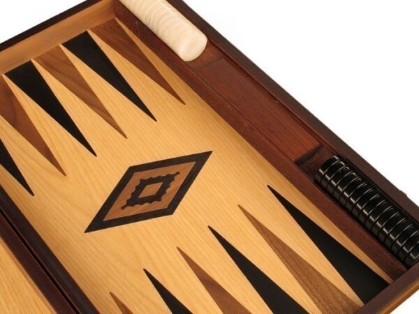 Oak Backgammon Set - Large - Black - Image 4