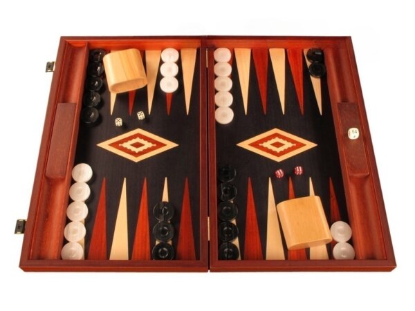 Padauk Backgammon Set - Large - Black Field