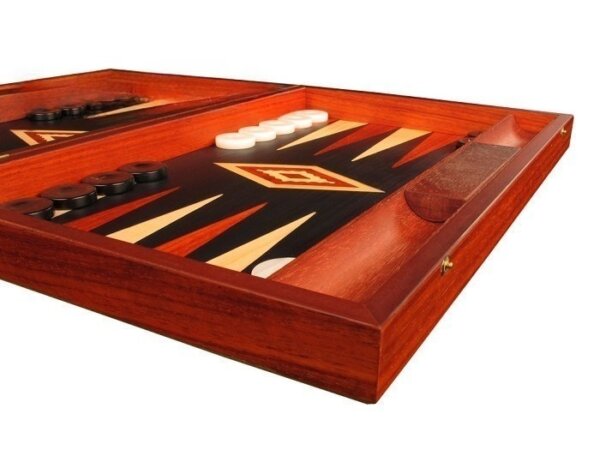 Padauk Backgammon Set - Large - Black Field - Image 2