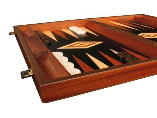 Wenge Backgammon Set - Large - Black Field - Image 2