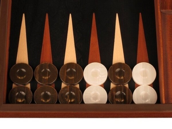 Wenge Backgammon Set - Large - Black Field - Image 3