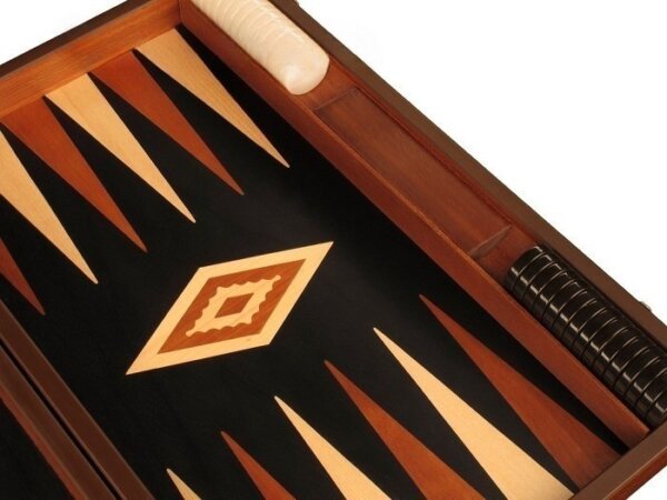 Wenge Backgammon Set - Large - Black Field - Image 4