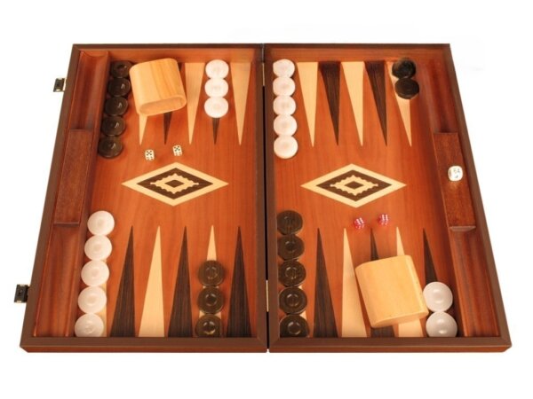 Wenge Backgammon Set - Large - Mahogany Field